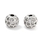 Brass Micro Pave Clear Cubic Zirconia Beads, Cadmium Free & Nickel Free & Lead Free, Round, Platinum, 6.5x6mm, Hole: 1.6mm