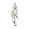 Brass Chandelier Component Links, Irregular Branch, Platinum, 21.5x6x2.5mm, Hole: 1mm