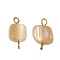 Natural Shell Nuggets Connector Charms, with 304 Stainless Steel Double Loops, Sandy Brown, Ion Plating(IP), Real 18K Gold Plated, 15.5x7.5~8.5x3.5~8mm, Hole: 1.5mm and 2mm