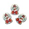 Single Face Printed Wood Big Pendants, Christmas Crystal Ball Charms, 54.5x41x2.6mm, Hole: 2mm