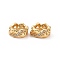 Brass Micro Pave Cubic Zirconia Spacer Beads, Cadmium Free & Nickel Free & Lead Free, Flower, Golden, 8x3mm, Hole: 1.8mm