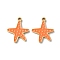 Ion Plating(IP) 304 Stainless Steel Pendants, with Enamel, Starfish Charm, Golden, 16x13x1.5mm, Hole: 1.5mm