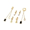 Ion Plating(IP) 3Pairs 3 Styles 304 Stainless Steel Hoop Earrings, with Rhinestone & Enamel for Women, Real 18K Gold Plated, 18~57x4~6mm, 1 pair/style