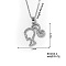 Elegant Fashion Brass Rhinestones Girl Pendant Sweet Simple Portrait Necklace, Platinum, Crystal, 15.75 inch(400mm)