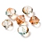 Transparent Glass Beads, Round, Chocolate, 15.5x12mm, Hole: 1.8mm