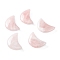 Natural Rose Quartz Beads, No Hole/Undrilled, for Wire Wrapped Pendant Making, Moon, 34~35x22x7~10mm