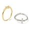 Brass Cuff Rings, Open Rings, Long-Lasting Plated, Cross, Mixed Color, US Size 6(16.5mm)
