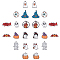 24 Pcs 12 Styles Halloween Theme Alloy Enamel Pendants, Mixed Shapes, Mixed Color, 2pcs/style