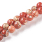 Natural Imperial Jasper Beads Strands, Dyed, Round, Orange Red, 3.5x3mm, Hole: 0.6mm, about 123~125pcs/strand, 15.1 inch~15.3 inch(38.5~39cm)