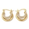 Rack Plating Brass Micro Pave Cubic Zirconia Hoop Earrings, Split Earrings, Real 16K Gold Plated, 19.5x18x7.5mm