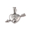 Non-Tarnish 304 Stainless Steel Pendants, One Arrow Tthrough the Heart Charm, Stainless Steel Color, 14.5x24.5x4mm, Hole: 6x3mm