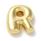 Brass Pendants, Long-Lasting Plated, Real 18K Gold Plated, Letter R, 10x9x3.5mm, Hole: 1.4mm