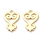 Brass Pendants, Long-Lasting Plated, Adinkra Symbols Sankofa, Real 18K Gold Plated, 17x11x1mm, Hole: 1.6mm