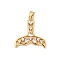 Brass Micro Pave Cubic Zirconia Pendants, Cadmium Free & Lead Free, Real 16K Gold Plated, 24.5x22x3.5mm, Hole: 4x5mm