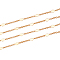 3.28 Feet Brass Link Chains, Cable Chains, Soldered, Rhombus, Real 18K Gold Plated, 1.5x1x0.3mm