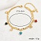 Brass Heart Charm Anklets, Double Layer Anklets for Women