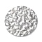 304 Stainless Steel Pendants, Textured, Flat Round Charm, Stainless Steel Color, 35x37x1.5mm, Hole: 1.8mm