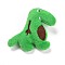 Dinosaur Cotton & Non-Woven & Velvet Fabric Brooch, Cartoon Doll Iron Lapel Pin for Girl Women, Light Green, 71x68x20mm
