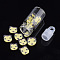 Handmade Polymer Clay Kitten Nail Art Decoration Accessories, with Glass Wishing Bottle and CCB Plastic Bottle Stopper, Cartoon Cat Head, Pale Goldenrod, 4~9x4~6x0.5~1mm