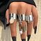 Alloy Finger Rings Sets, with Rhinestone & Resin, Platinum, Inner Diameter: 18mm