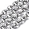 Tarnish Resistant 304 Stainless Steel Cable Chains, with Spool, Unwelded, Oval, Stainless Steel Color, 7.5x6x2.5mm, about 32.8 Feet(10m)/roll.