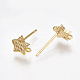 Латунные серьги с цирконом KK-S350-036G-2