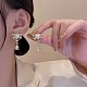 Серьги-гвоздики в форме сердца из сплава с каплевидной формой EK7608-3