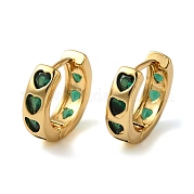 Серьги-кольца из латуни с микропаве из кубического циркония EJEW-L224-57G-02