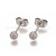 Серьги-гвоздики из нержавеющей стали 304 EJEW-L215-58B-P