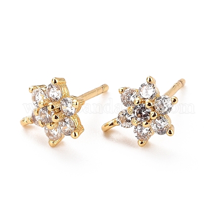 Латунь микро проложить кубические серьги из циркония ZIRC-C027-14G-02-RS-1