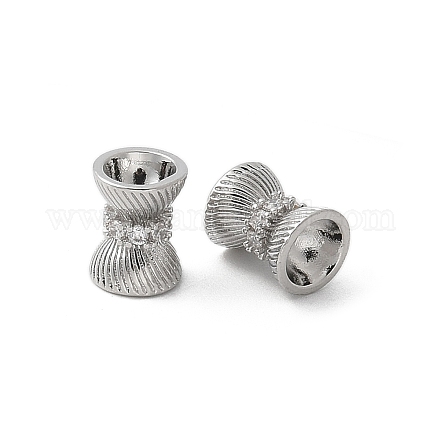 Латунные микро проложить кубического циркония бусы KK-U052-22P-1