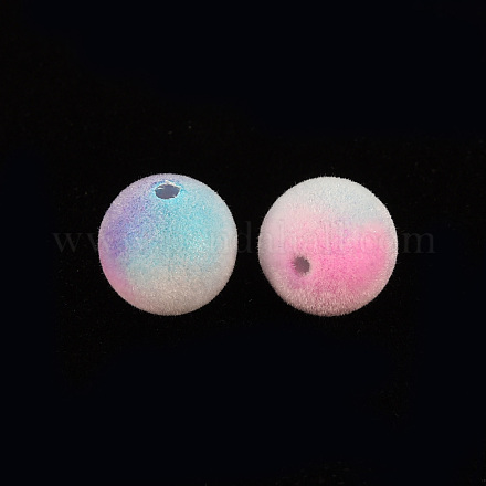 Флокированные пластиковые бусины KY-Q056-024C-1