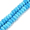 Handmade Lampwork Beads, Flat Round, Deep Sky Blue, 10x5.5mm, Hole: 2mm