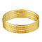 Brass Buddhist Bangle Sets, Real 24K Gold Plated, 2-3/8 inch(6.2cm), 8pcs/set