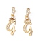 Eco-Friendly Brass Micro Pave Cubic Zirconia Pendants, Long-Lasting Plated, Real 18K Gold Plated, Cadmium Free & Lead Free, Letter, Letter.G, 16~20x7~11.5x1.5~2.2mm, Hole: 6.5x3.5mm
