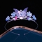Alloy Rhinestone Hair Bands, Hair Accessories for Woman Girls, Crown, Cornflower Blue, 130mm