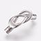 Tarnish Resistant 304 Stainless Steel Magnetic Clasps with Glue-in Ends, Smooth Surface, Stainless Steel Color, 43x15x7mm, Hole: 5mm