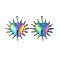 Ion Plating(IP) 304 Stainless Steel Pendants, Heart Charm, Rainbow Color, 40x37.5x4mm, Hole: 2.5mm