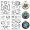 peacoblue Water Soluble Embroidery Patterns for Beginners 4 Sheets with 35pcs Best for You with Floral Earth Patterns, Wash Away Embroidery Pattern Stabilizer for Hand Sewing Lover Women Adults