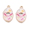 Printed Rack Plating Alloy Enamel Pendants, Golden, Oval Charm, Eye, 28.5x17x4mm, Hole: 1.8~2mm