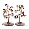 Natural Gemstone Chips & Agate Pedestal Display Decorations, Tree of Life Healing Stone Tree, for Reiki Healing Crystals Chakra Balancing, Cadmium Free & Lead Free, 59~70x47~65x100~114mm