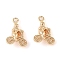 Brass Pendants, Cadmium Free & Nickel Free & Lead Free, Bear, Real 18K Gold Plated, 15x10x4mm, Hole: 1.6mm