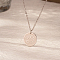 Stylish Stainless Steel Flat Round Horse Pendant Carousel Necklaces for Women Daily Wear, Stainless Steel Color, 17.72 inch(45cm)