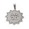 Non-Tarnish 201 Stainless Steel Pendants, Flower with Tree Charm, Stainless Steel Color, 37.5x34.5x1.5mm, Hole: 8x4mm