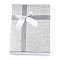 Cardboard Jewelry Necklace Boxes, with White Sponge, for Jewelry Gift Packaging, Rectangle with Bowknot, WhiteSmoke, 13x10x3.1cm, inside: 12.3×9.3cm.