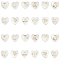 24Pcs 12 Styles Natural White Shell Beads, Heart with Constellation Pattern, White, 9x9.5x4.5mm, Hole: 0.6~0.8mm, 2pcs/style
