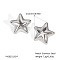 Stainless Steel Star Stud Earrings for Women, Stainless Steel Color, 0.95 inch(24.2mm)