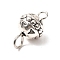 Tibetan Style Alloy Links Connectors, with Iron Eye Pin, Round, Antique Silver, 14x8mm, Hole: 2mm