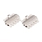 Tarnish Resistant 304 Stainless Steel Box Clasps, Multi-Strand Clasps, Rectangle, Stainless Steel Color, 14x20x3mm, Hole: 1.4mm
