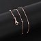 Brass Satellite Chains Necklaces for Women, with 304 Stainless Steel Lobster Clasp, Rack Plating, Lead Free & Cadmium Free, Long-Lasting Plated, Rose Gold, 17.52 inch(44.5cm)